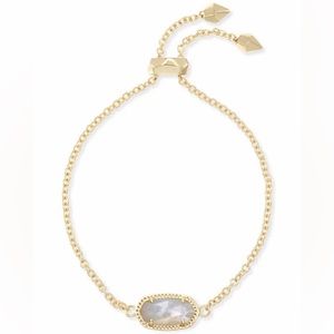 Kendra Scott Elaina Gold Adjustable Chain Bracelet in Ivory Pearl